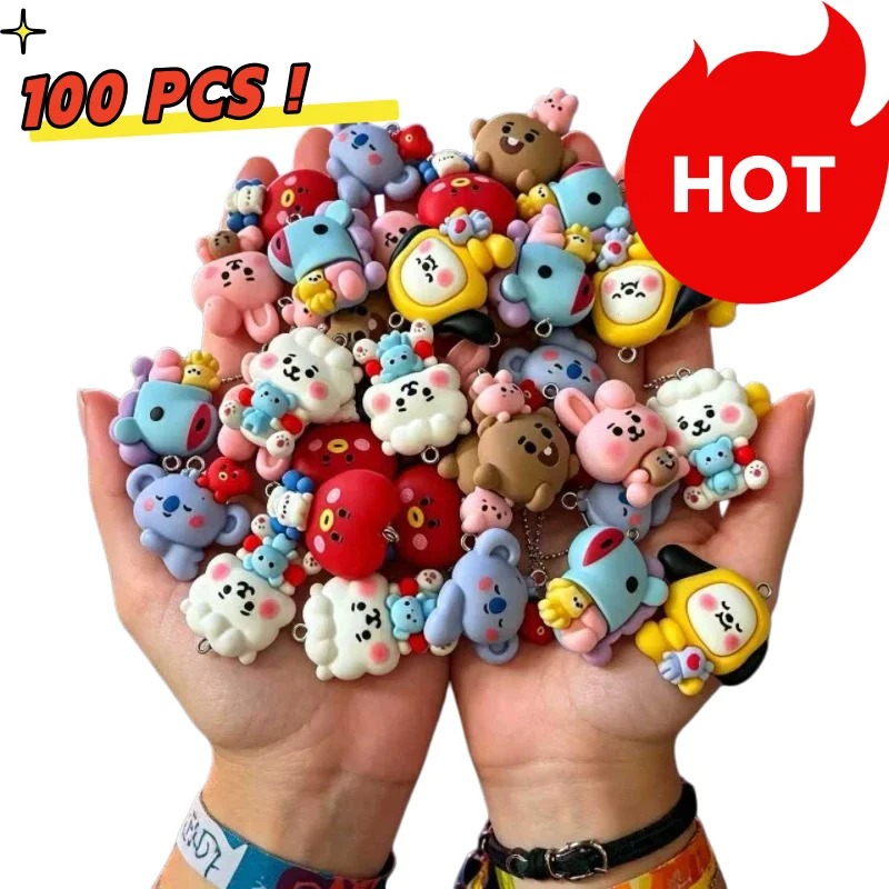 Jewelry Making Essentials - 7pcs BT21 Resin Kartun Charm Aksesoris