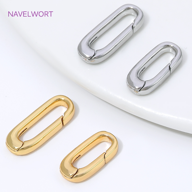 Jewelry Making Essentials - 1/2/4Pcs Penjepit Oval Berlapis Emas 18K