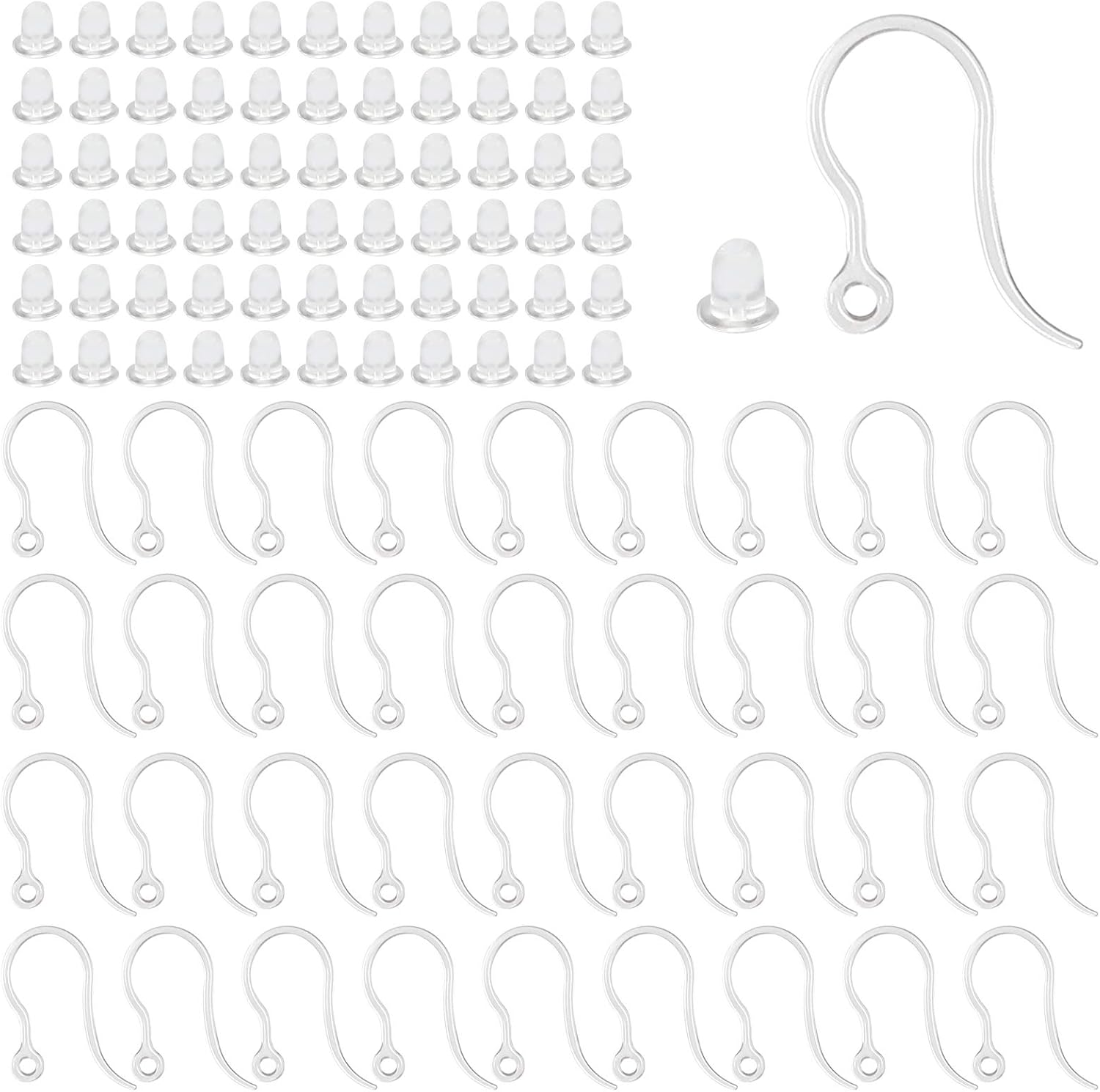 Jewelry Making Essentials - 40 pcs Pengait Anting Plastik Transparan