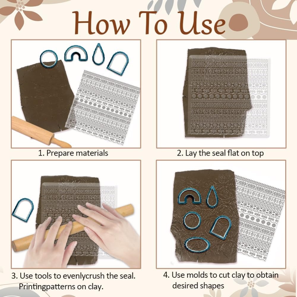 Stempel Tekstur Silikon Geomet - Jewelry Making In Clay ulasan dan harga