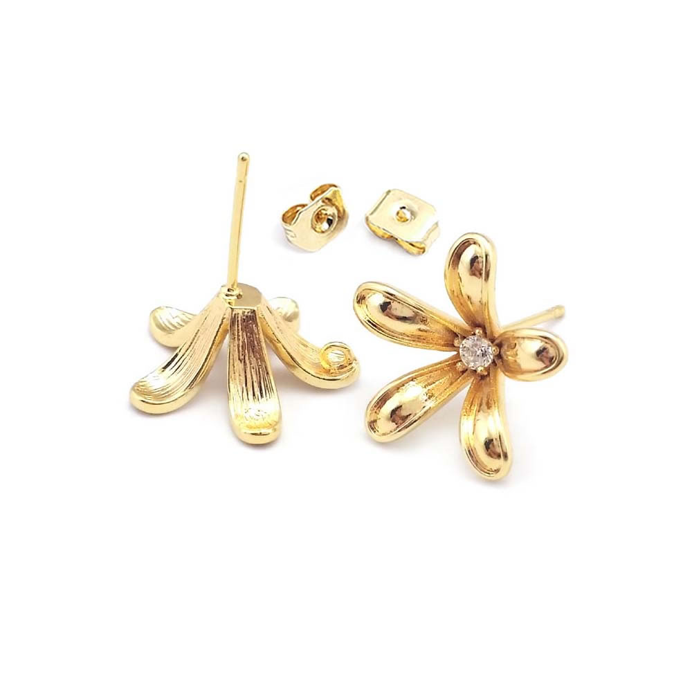 Anting Tusuk Bunga Kuningan Wa - Jewelry Making Brass ulasan dan harga