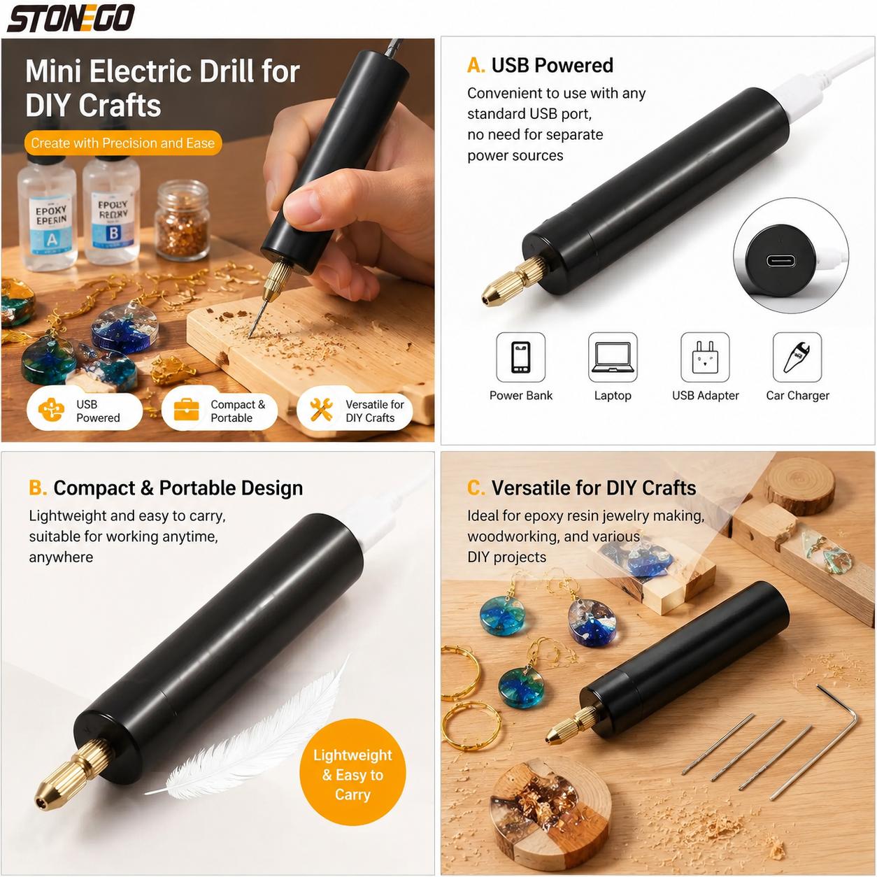 Bor Listrik Bertenaga USB Mini - Jewelry Making Rotary Tool ulasan dan harga