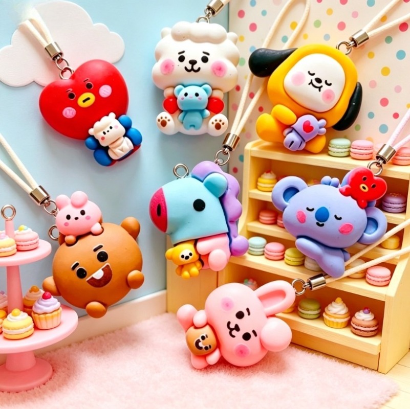 7pcs BT21 Resin Kartun Charm A - Jewelry Making Essentials ulasan dan harga