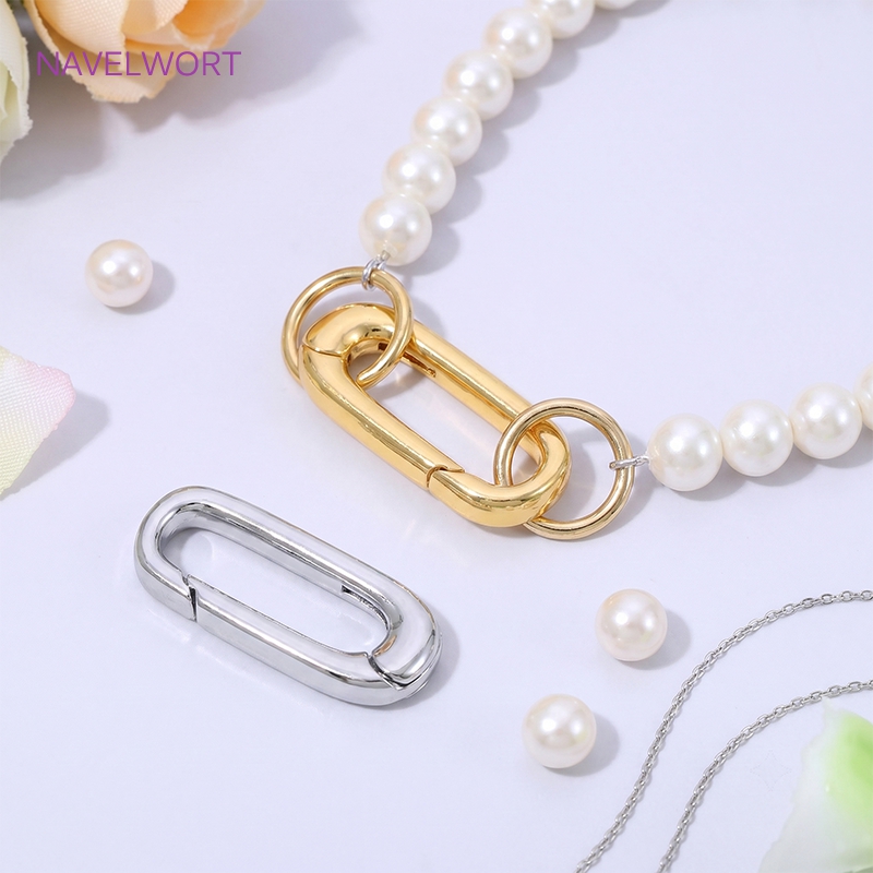 1/2/4Pcs Penjepit Oval Berlapi - Jewelry Making Essentials ulasan dan harga