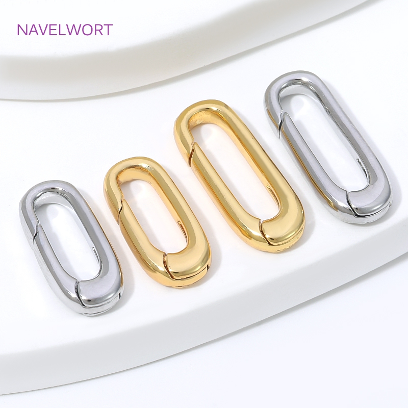 1/2/4Pcs Penjepit Oval Berlapi - Jewelry Making Essentials ulasan dan harga