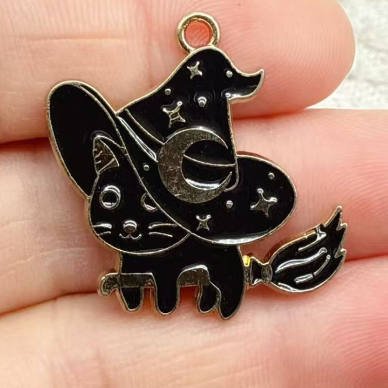 10pcs Liontin Kucing Hitam Ena - Jewelry Making Brass ulasan dan harga