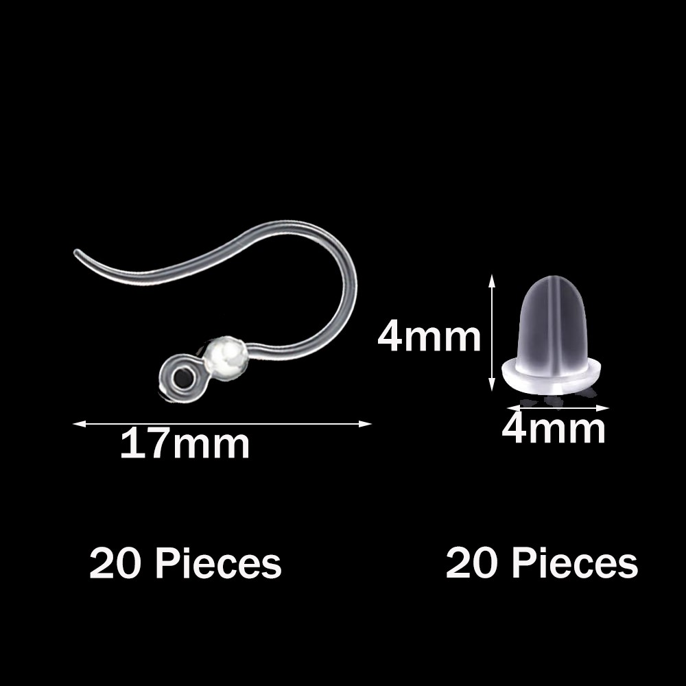 40 pcs Pengait Anting Plastik  - Jewelry Making Essentials ulasan dan harga