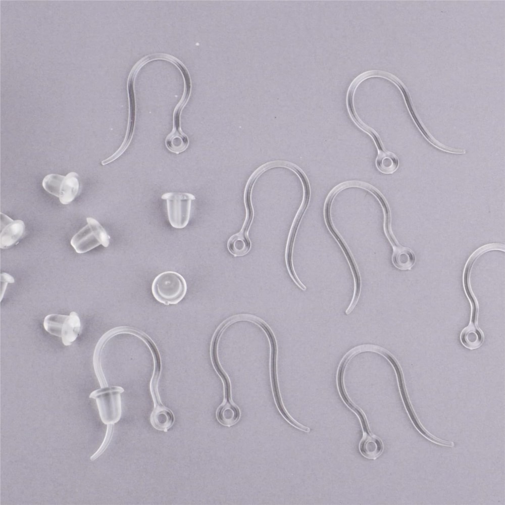 40 pcs Pengait Anting Plastik  - Jewelry Making Essentials ulasan dan harga